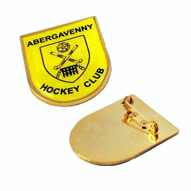Premium Badge 29x36 shield gold clasp and printed dome